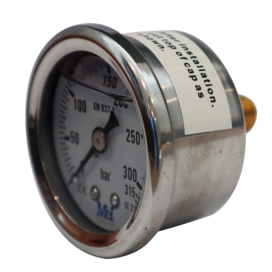 MANOMETRO POSTERIOR INOX Ø.42 mm 0 - 400 BAR 1/8" M